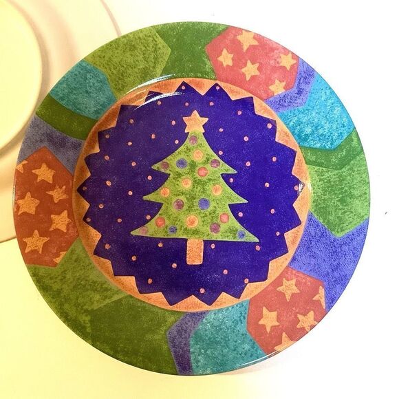 SANGO Plate Potpourri Collection by Sue Zipkin Christmas Pine Plate set of 6 - Picture 2 of 9